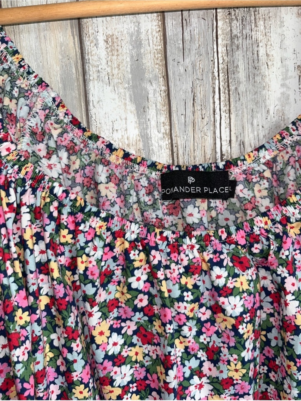 Tuckernuck Pomander Place DitsyFloral Square Neck Puff Sleeve Cotton Blouse XL - Picture 5 of 7